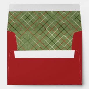 Vintage Christmas Check Pattern Envelope