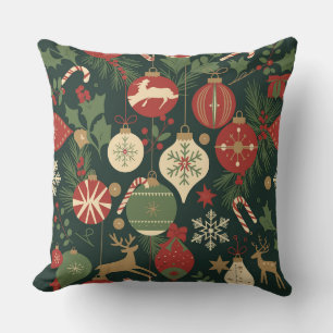 Vintage Christmas Cheer Pattern Cushion