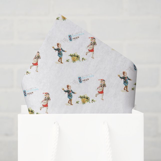 Vintage Christmas Cheer - Snowball Fun Tissue Paper (Gift Bag)