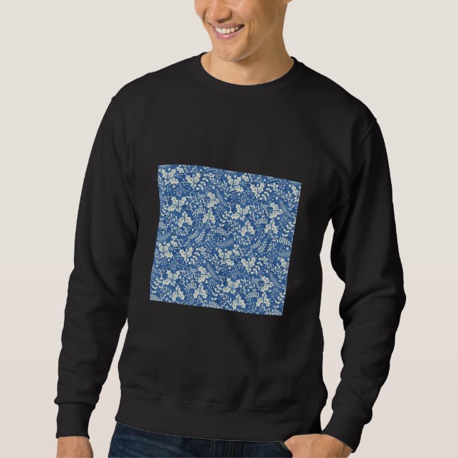 Vintage Christmas Cherry Leaf Pattern Funny Sweatshirt (Front)