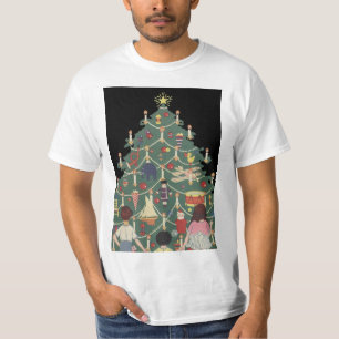 Vintage Christmas Children Around a Decorated Tree T-Shirt