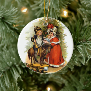 Vintage Christmas Children Ceramic Tree Decoration