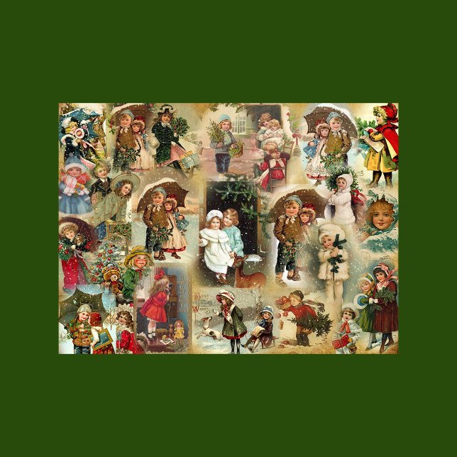 Vintage Christmas Children Decoupage Tissue Paper (Creator Uploaded)