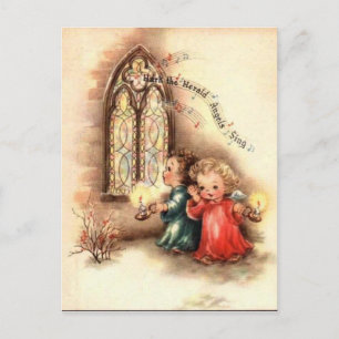 Vintage Christmas Children Holiday Postcard