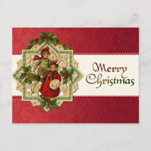 Vintage Christmas Children Postcard