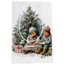 Vintage Christmas Children Watercolor