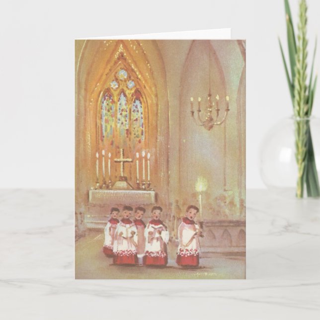 Vintage Christmas Choir Holiday Card (Front)