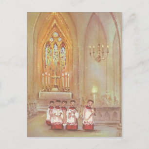 Vintage Christmas Choir Holiday Postcard