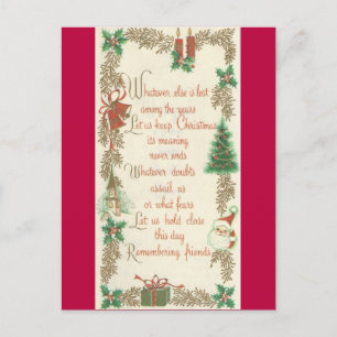 Vintage Christmas Christmas Message Holiday Postcard