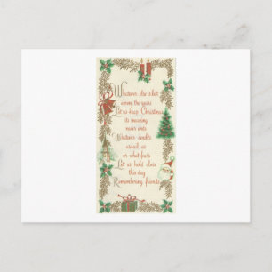Vintage Christmas Christmas Message Holiday Postcard