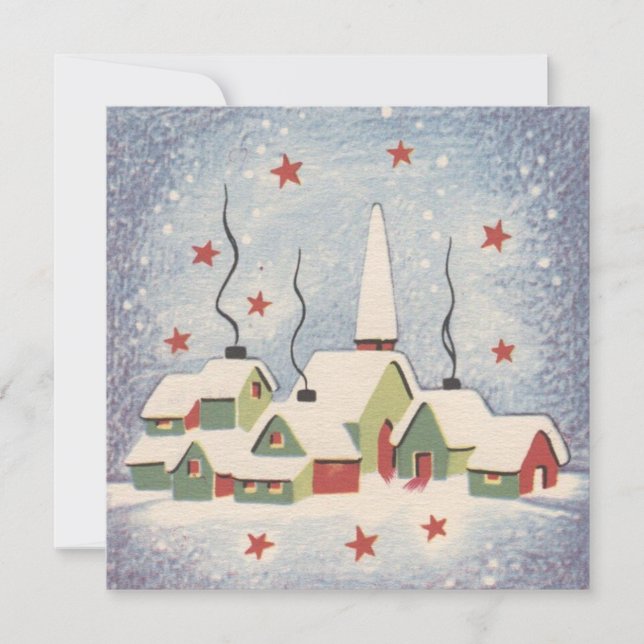 Vintage Christmas Church Holiday Card (Front)