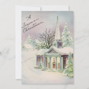 Vintage Christmas Church Holiday Card