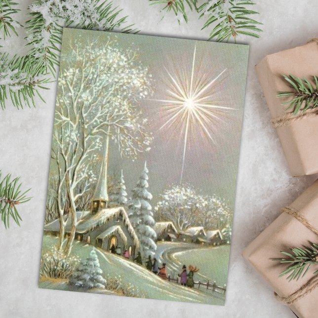 Vintage Christmas Church Winter Holiday Card (Creator Uploaded)