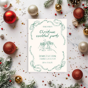 Vintage Christmas Cocktail Party Invitation