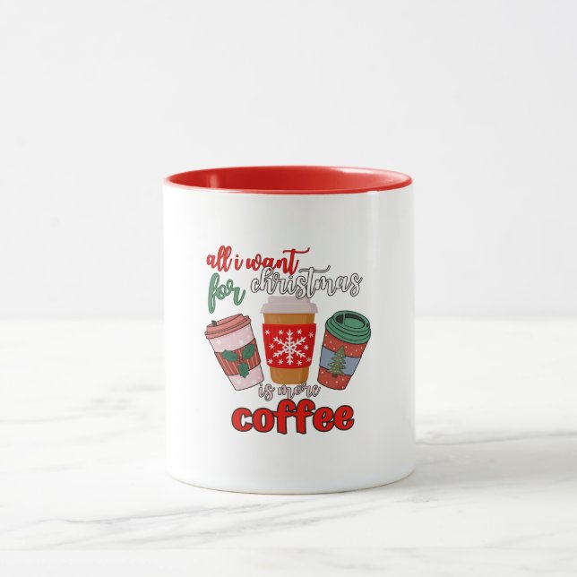 Vintage Christmas Coffee Lover Holiday Mug (Center)