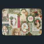 VINTAGE CHRISTMAS COLLAGE BATH MAT<br><div class="desc">Modern Vintage Christmas collage made up of old fashioned holiday postcards.</div>