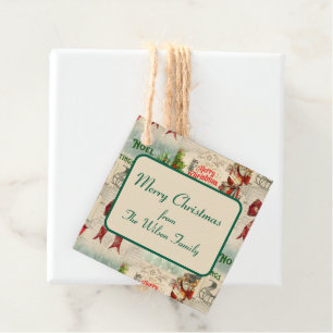 Vintage Christmas Collage Favour Tags