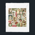 VINTAGE CHRISTMAS COLLAGE FLEECE BLANKET<br><div class="desc">Modern Vintage Christmas collage made up of old fashioned holiday postcards.</div>