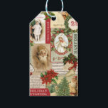 VINTAGE CHRISTMAS COLLAGE GIFT TAGS<br><div class="desc">Modern Vintage Christmas collage made up of old fashioned holiday postcards.</div>