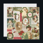 VINTAGE CHRISTMAS COLLAGE HOLIDAY CARD<br><div class="desc">Modern Vintage Christmas collage made up of old fashioned holiday postcards.</div>