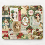 VINTAGE CHRISTMAS COLLAGE MOUSE PAD<br><div class="desc">Modern Vintage Christmas collage made up of old fashioned holiday postcards.</div>