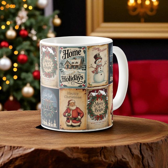 Vintage Christmas Collage Nostalgic Holiday Mug (Creator Uploaded)
