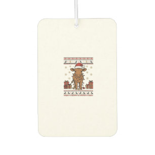 Vintage Christmas Cow Holiday Vector Shirt Design_ Car Air Freshener