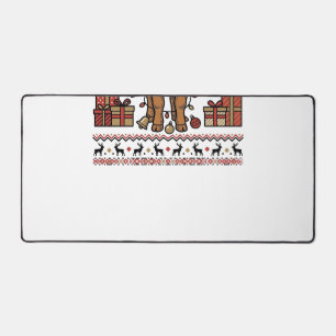 Vintage Christmas Cow Holiday Vector Shirt Design_ Desk Mat