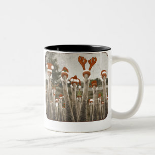 Vintage Christmas Cranes Two-Tone Coffee Mug
