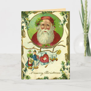 Vintage Christmas Creepy Santa Card