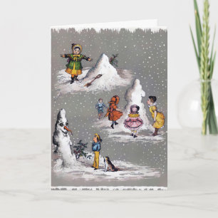 Vintage Christmas Creepy Snowman Card