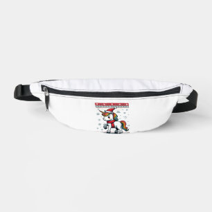 Vintage Christmas Dabbing Unicorn Rainbow Holiday Bum Bags