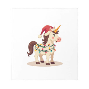 Vintage Christmas Dabbing Unicorn Santa Funny Holi Notepad