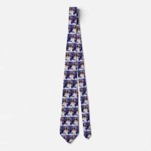 Vintage Christmas Dancing Snowmen with Candles Tie