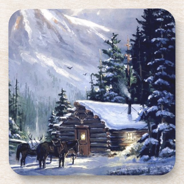 Vintage Christmas Day Coaster (Front)