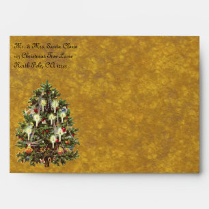 Vintage Christmas, Decorated Victorian Tree Envelope