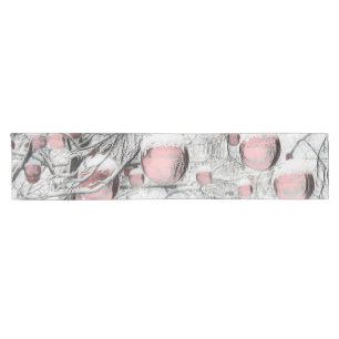 Vintage Christmas Decorations in Snowed Trees Short Table Runner