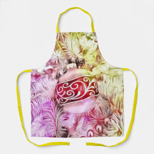 Vintage Christmas Decorations Ornaments Apron
