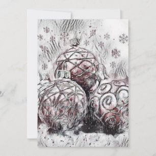 Vintage Christmas Decorations Ornaments  Stone Coa Invitation