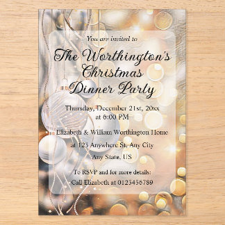 Vintage Christmas Decorations Ornaments Throw Pil Acrylic Invitations