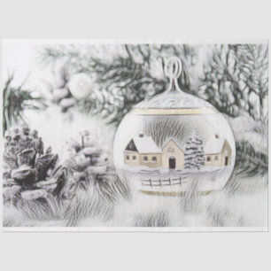 Vintage Christmas Decorations Ornaments Tissue Paper