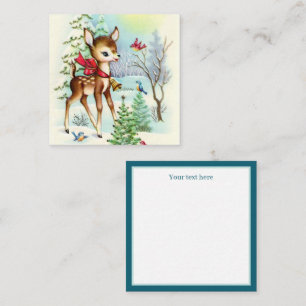 vintage Christmas deer add text Holiday Card
