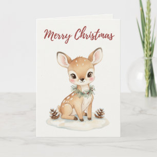 Vintage Christmas Deer Card – Tradition Treasures