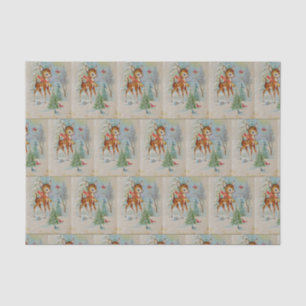 Vintage Christmas deer Holiday party tissue Paper