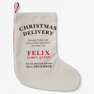 Vintage Christmas delivery Small Christmas Stocking