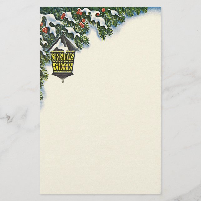 Vintage Christmas Design Stationery Letter Paper (Front)