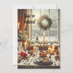 Vintage Christmas Dinner / Party Holiday Invitation