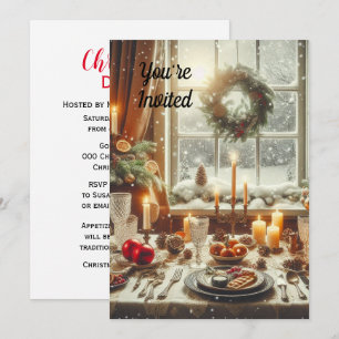 Vintage Christmas Dinner / Party Holiday Invitation
