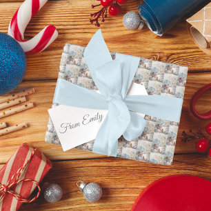 Vintage Christmas Donkey Kitten Wrapping Paper