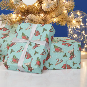 Vintage Christmas Elements  Wrapping Paper